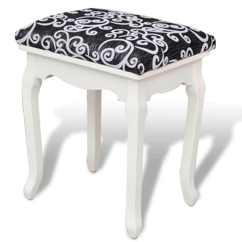 Dressing Stool Black Fabric