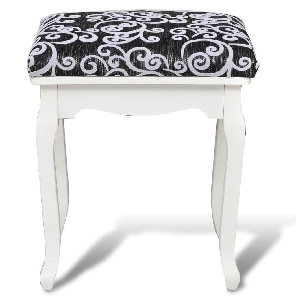 Dressing Stool Black Fabric