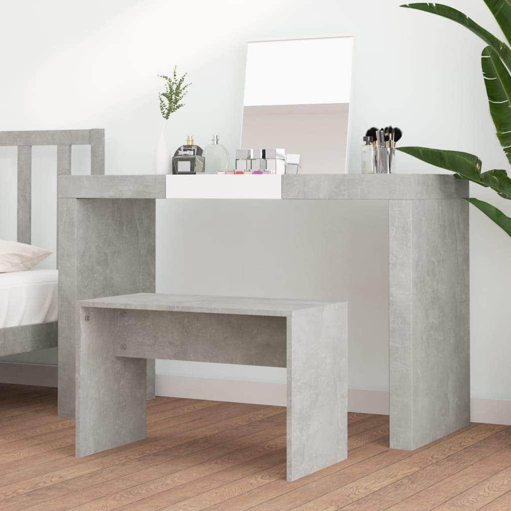 Dressing Stool Concrete Grey Engineered Wood