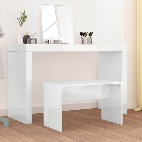 Dressing Stool High Gloss White Engineered Wood