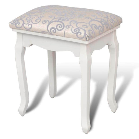 Dressing Stool Warm White Fabric