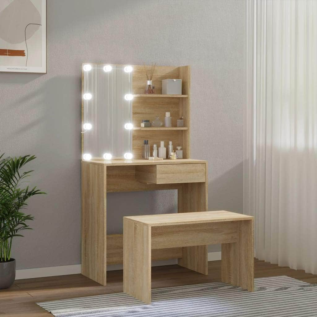 Dressing Table Set Engineered Wood