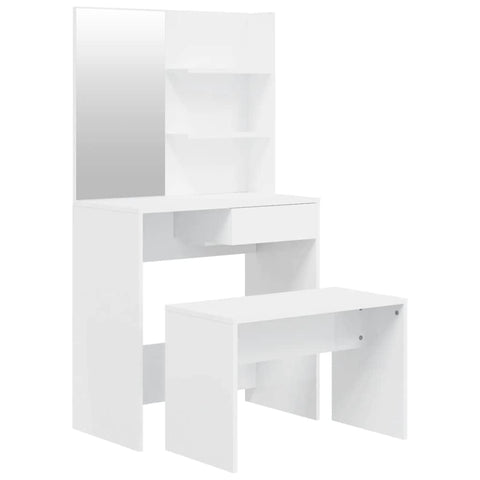 Dressing Table Set High Gloss, White