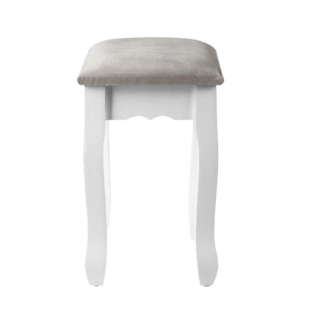 Dressing Table Stool Velvet Grey