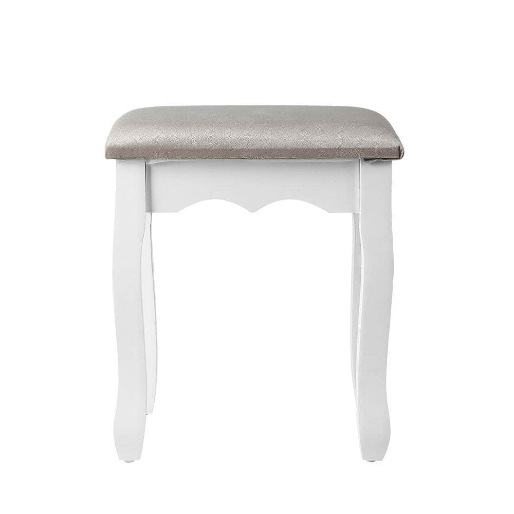 Dressing Table Stool Velvet Grey