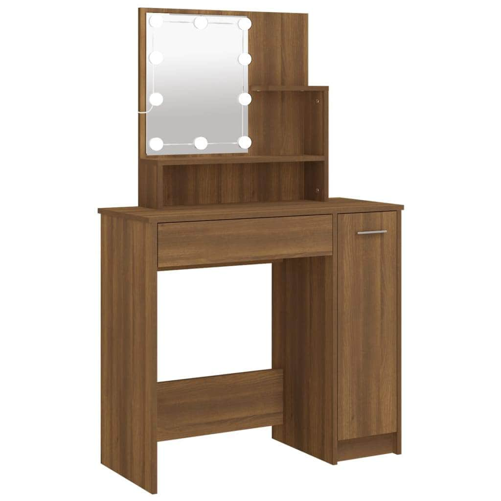 Dressing Table with LED Brown Oak