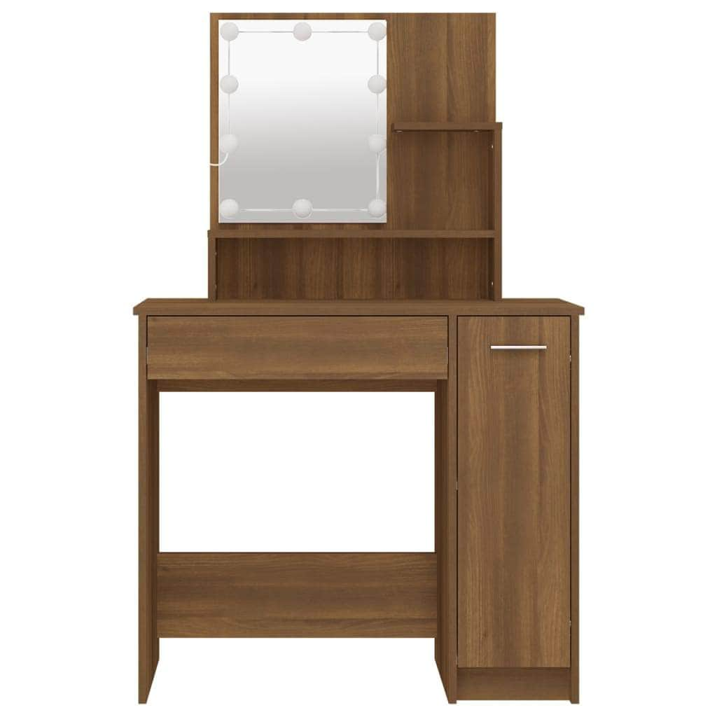 Dressing Table with LED Brown Oak