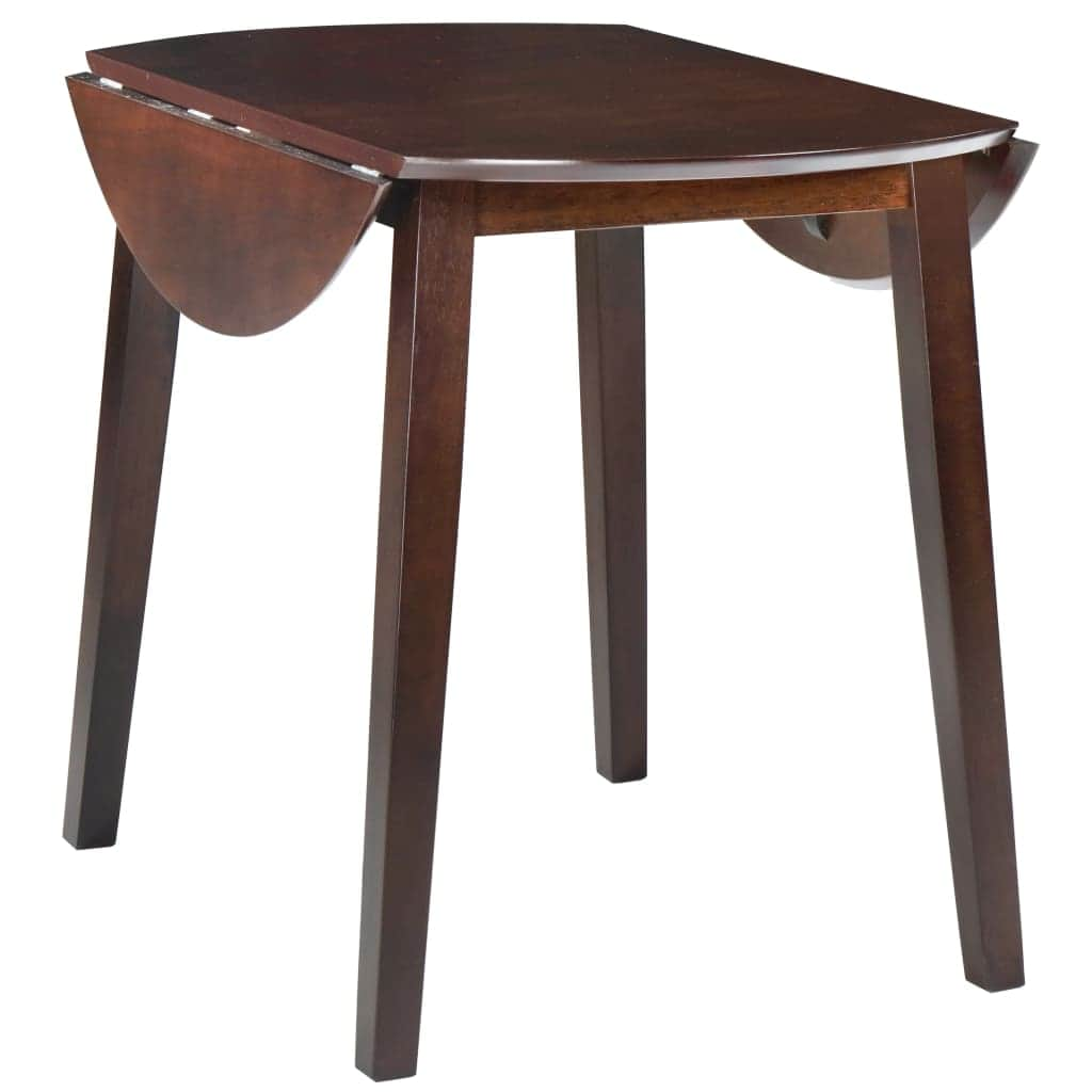 Drop-leaf Dining Table Round MDF Brown