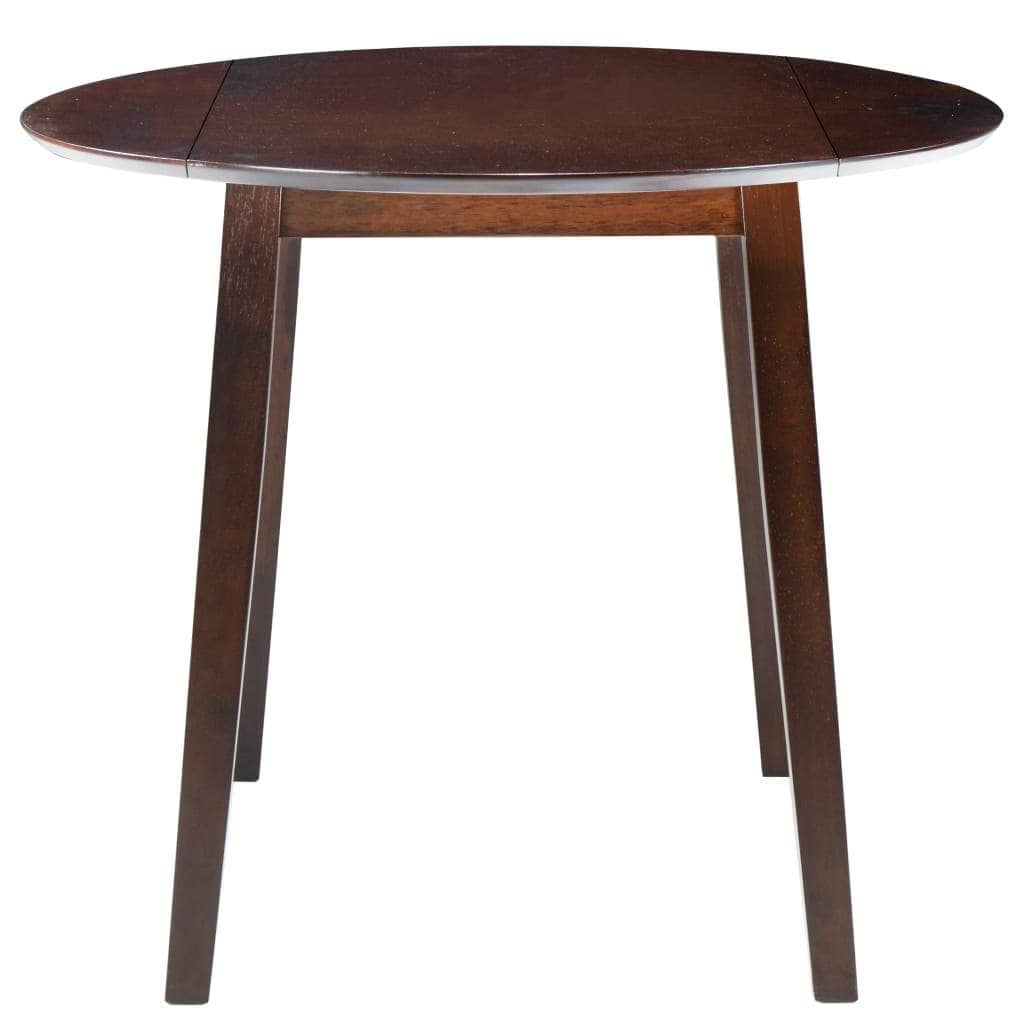 Drop-leaf Dining Table Round MDF Brown