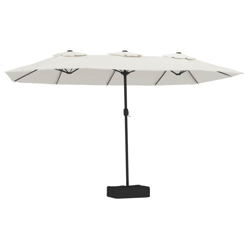 Dual Delight: Sand White Double-Head Parasol for Sunlit Comfort