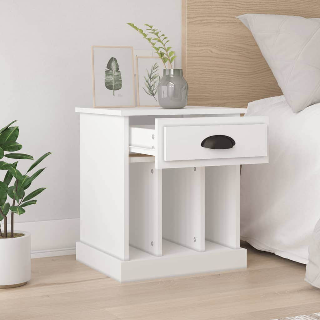 Dual Ivory Comfort: Set of 2 White Bedside Cabinets