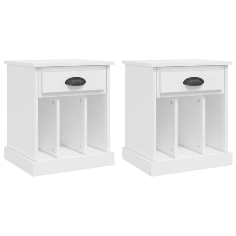 Dual Ivory Comfort: Set of 2 White Bedside Cabinets