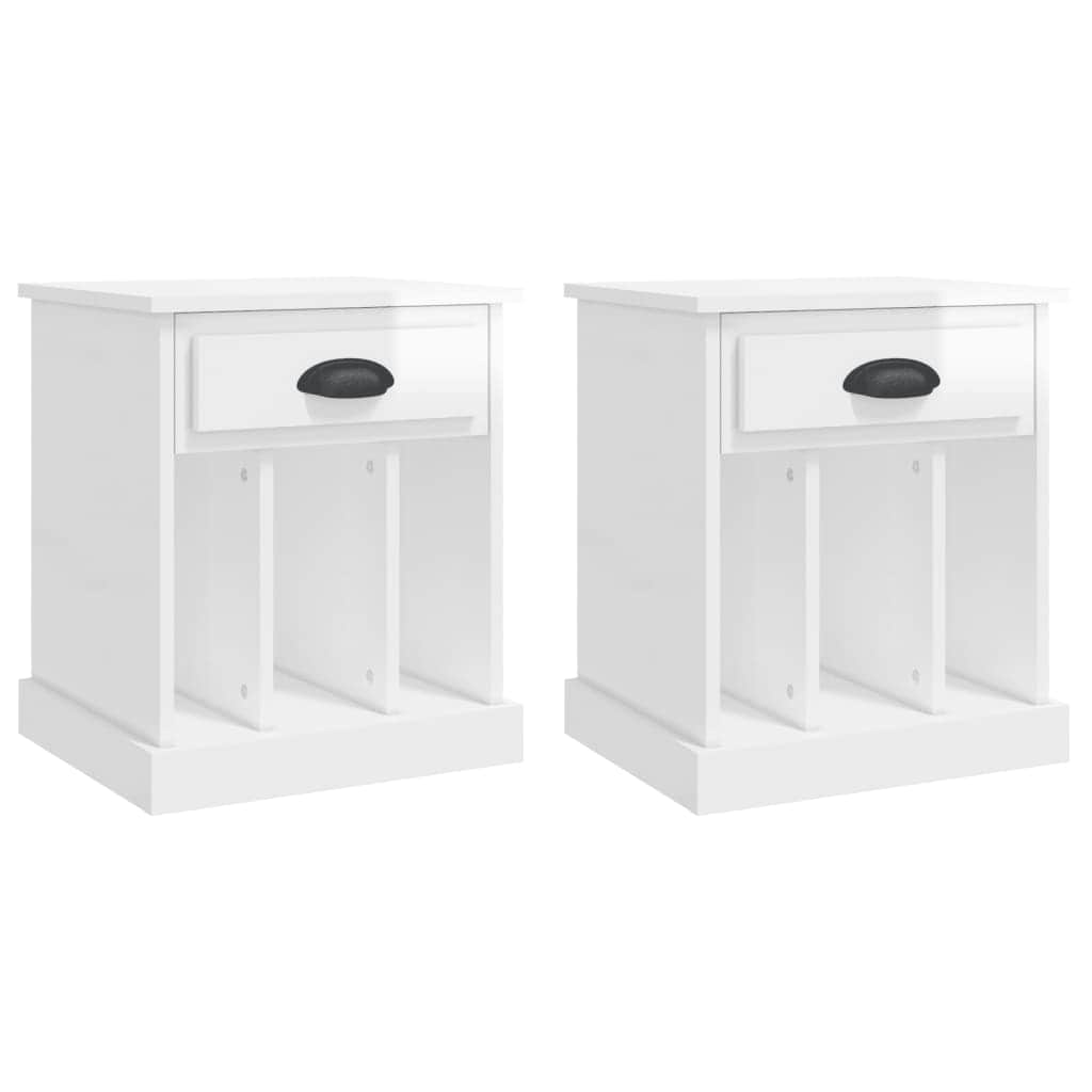 Dual Ivory Comfort: Set of 2 White Bedside Cabinets