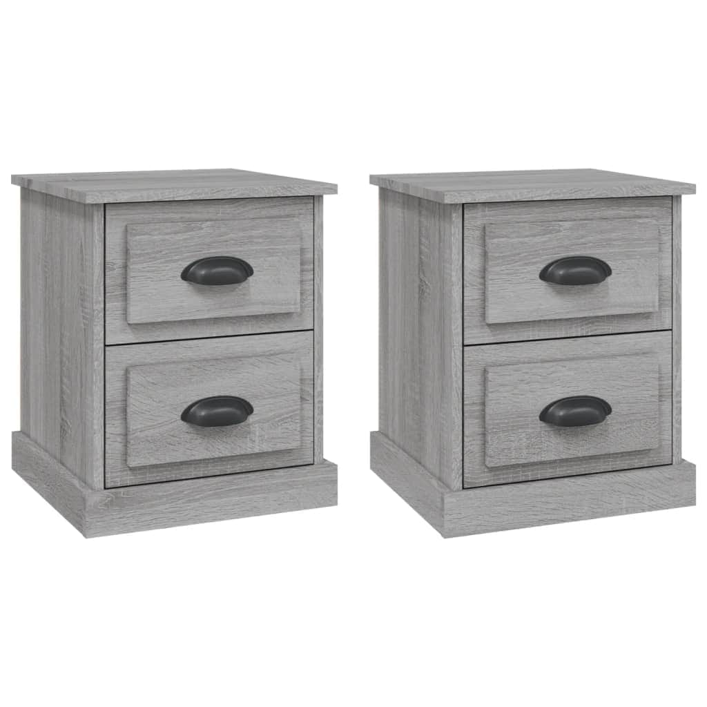 Dual Lustrous Duets: Set of 2 High Gloss White Engineered Wood Bedside Cabinets