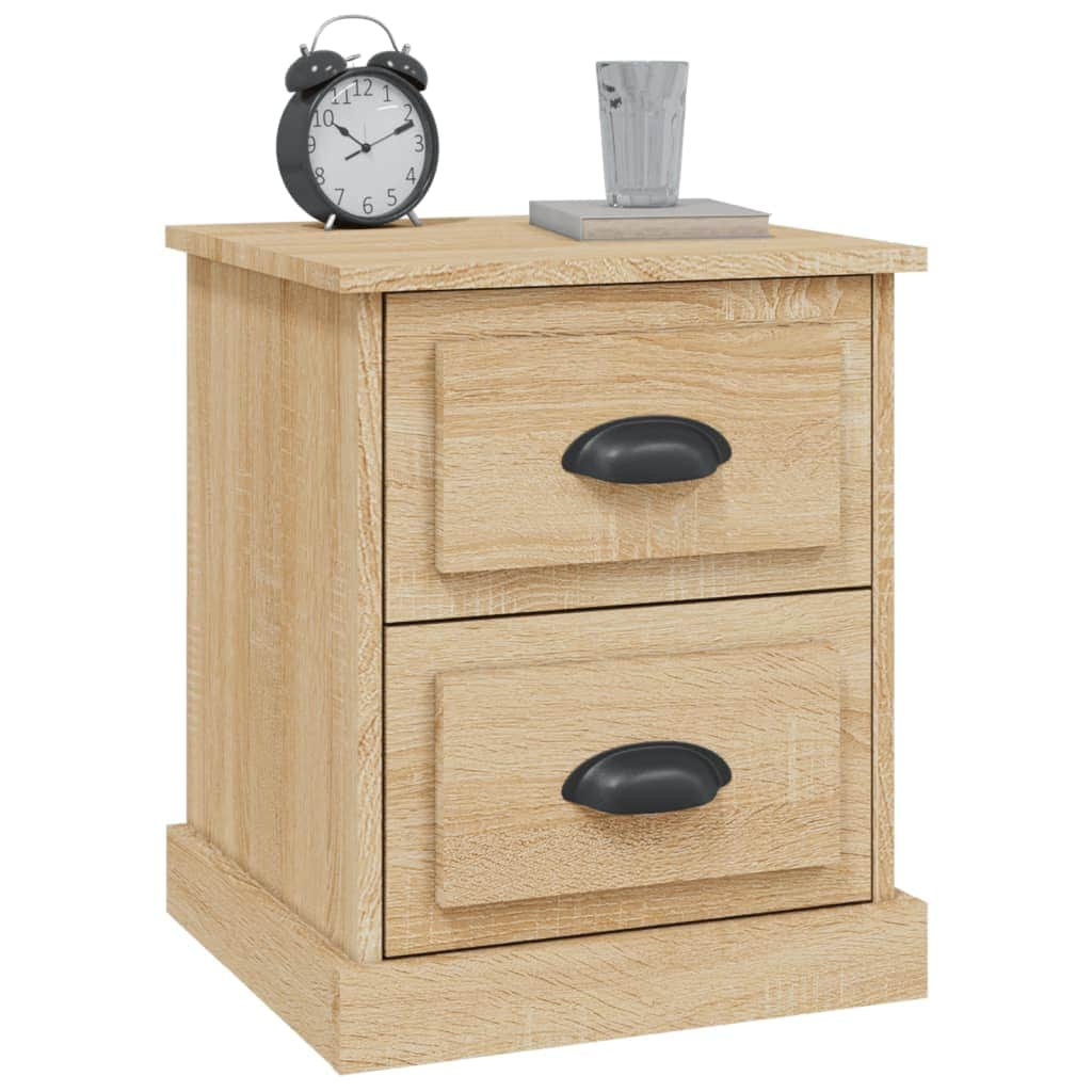 Dual Lustrous Duets: Set of 2 High Gloss White Engineered Wood Bedside Cabinets