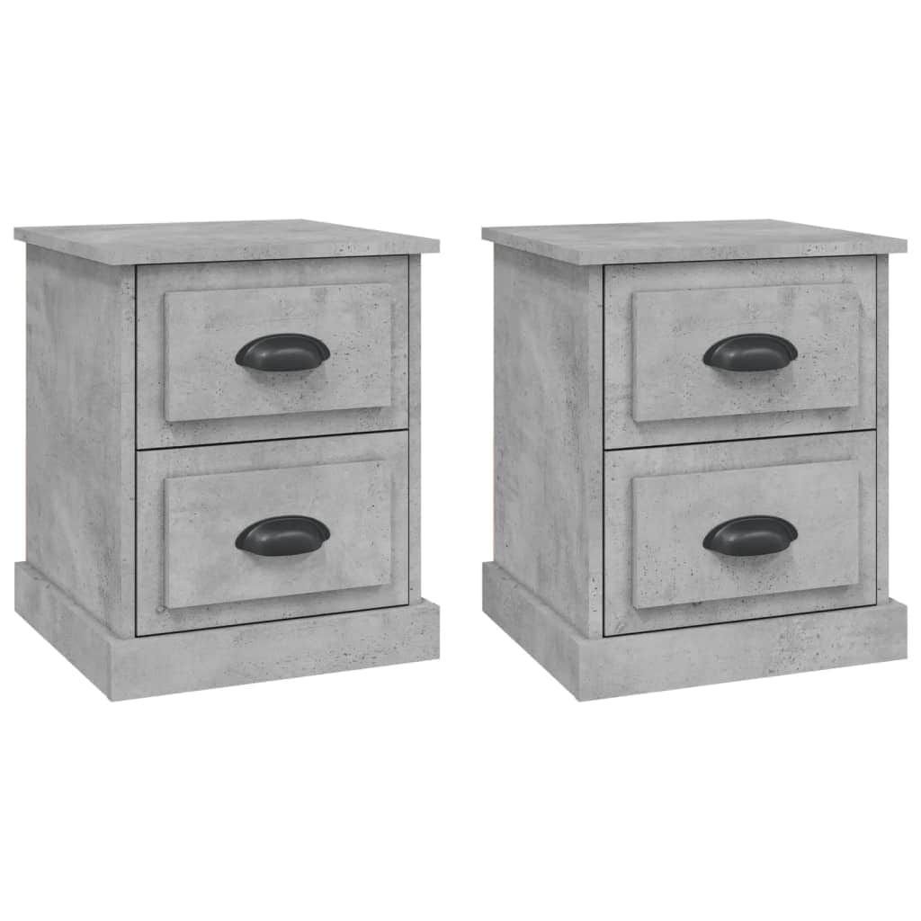 Dual Lustrous Duets: Set of 2 High Gloss White Engineered Wood Bedside Cabinets