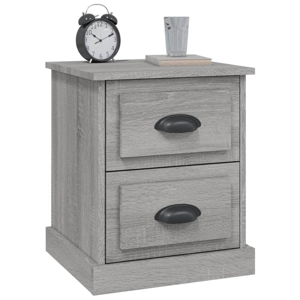 Dual Lustrous Duets: Set of 2 High Gloss White Engineered Wood Bedside Cabinets