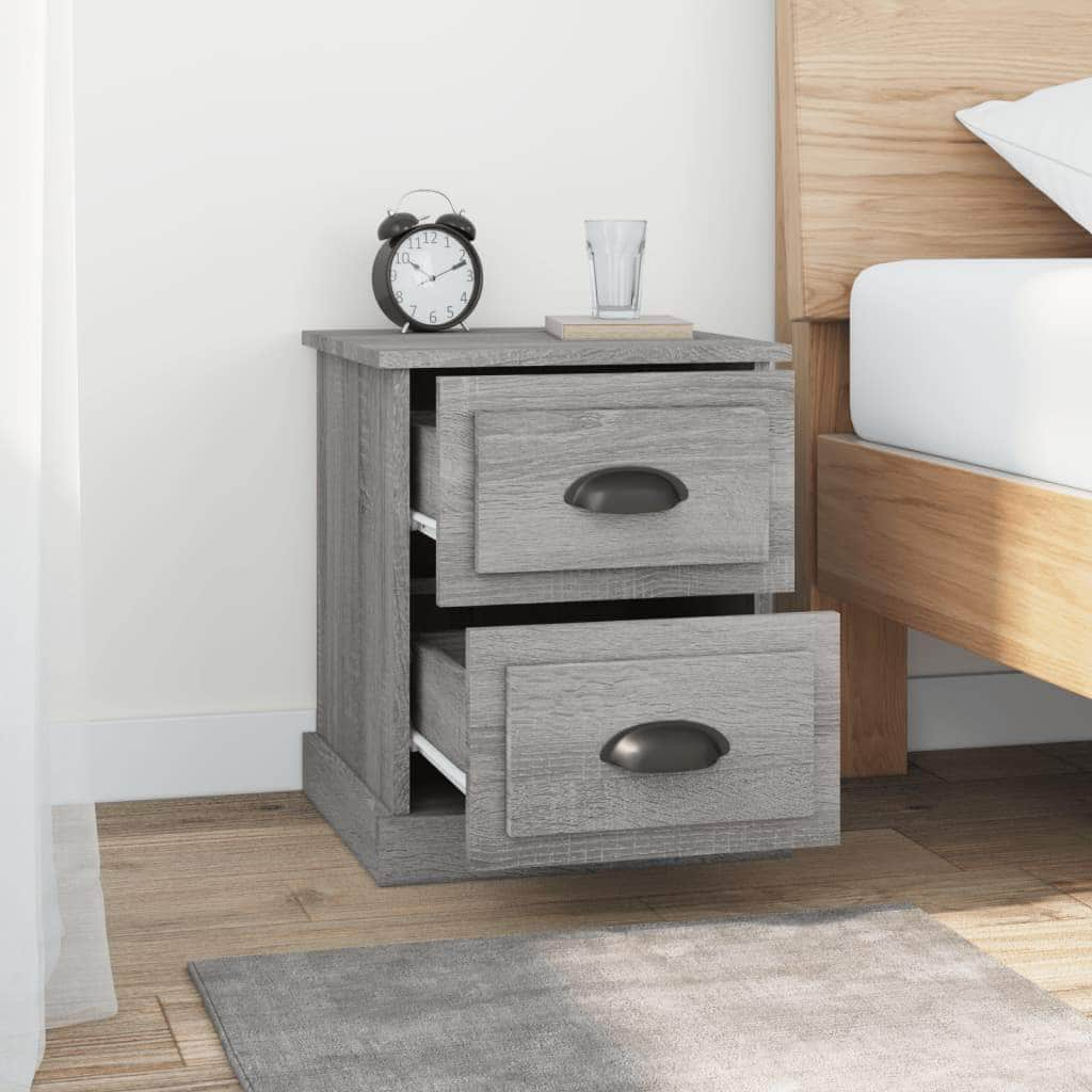 Dual Lustrous Duets: Set of 2 High Gloss White Engineered Wood Bedside Cabinets