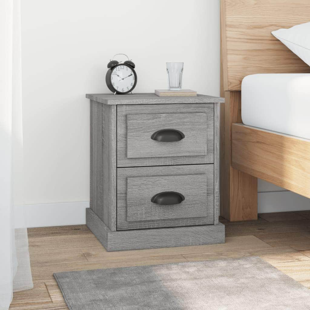 Dual Lustrous Duets: Set of 2 High Gloss White Engineered Wood Bedside Cabinets