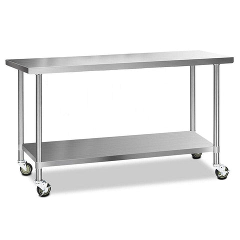 Durable 1829X610Mm Stainless Steel Kitchen Bench With Wheels