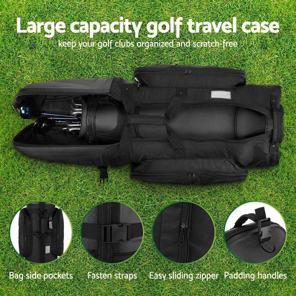 Durable Golf Travel Bag with Wheels - Hard Case