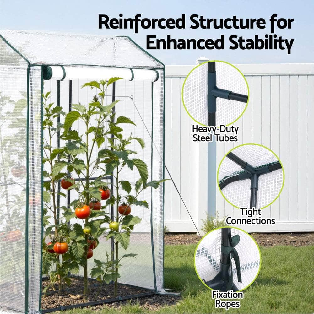 Durable Mini Greenhouse - Roll-Up Zipper Door 1.5M