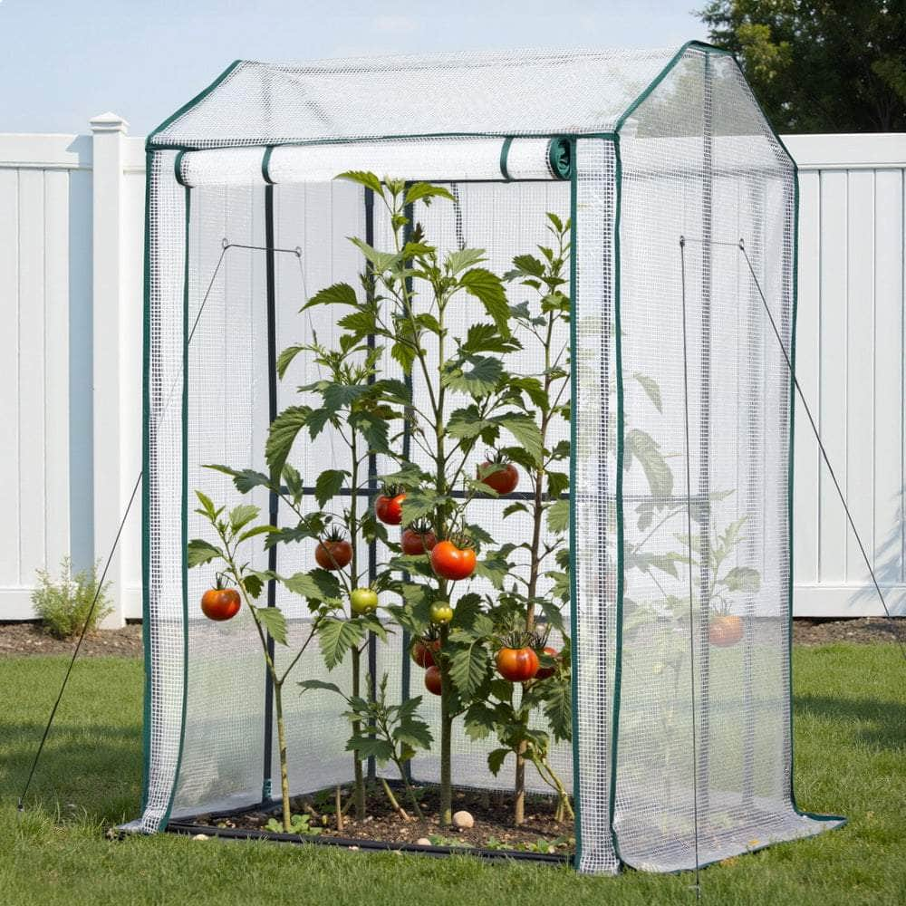 Durable Mini Greenhouse - Roll-Up Zipper Door 1.5M