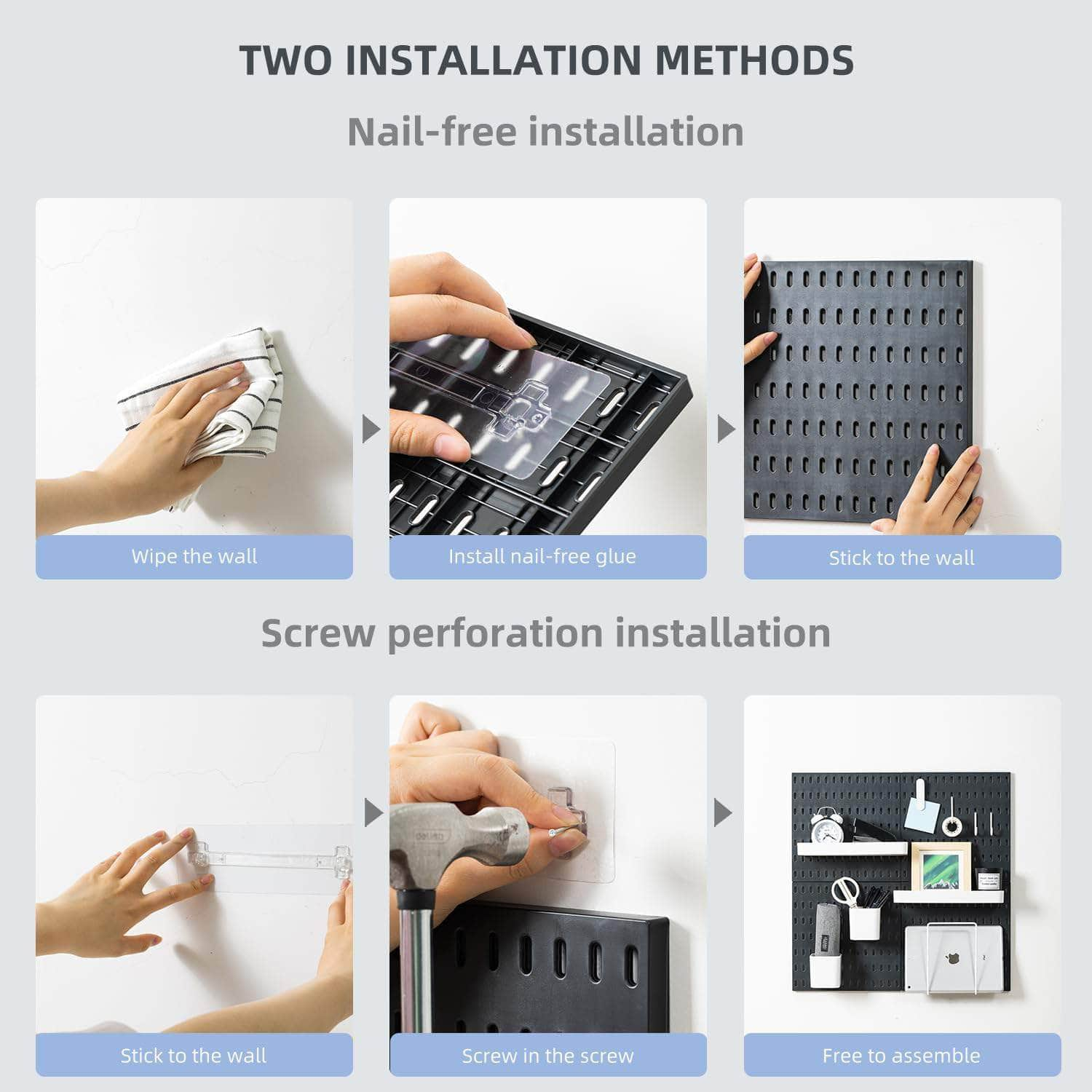 Durable Pegboard Combination Kit - Versatile Wall Hanging System