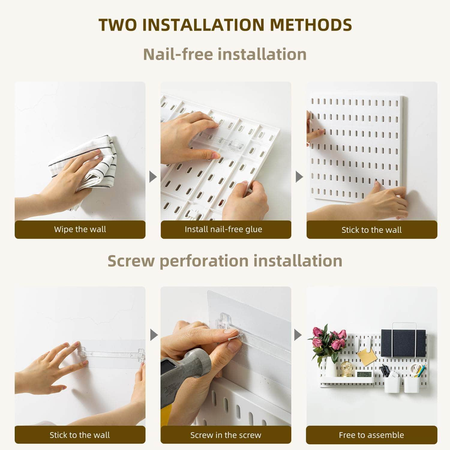 Durable Pegboard Combination Kit - Versatile Wall Hanging System