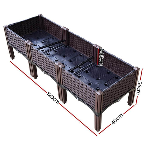 120x40x36cm Raised Garden Bed - PP Planter Box for Herbs