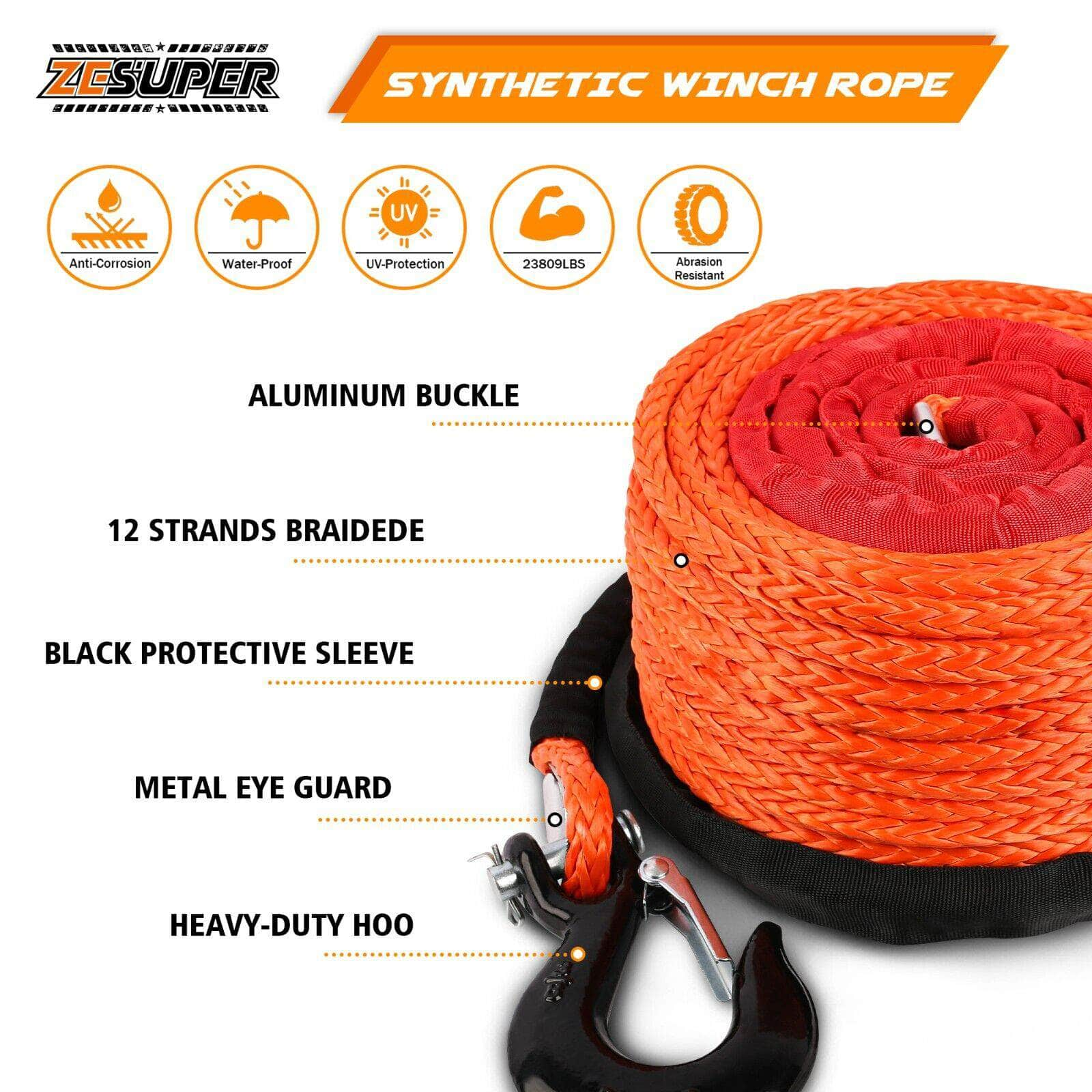 Durable Winch Rope: Dyneema Tow Cable with Hook