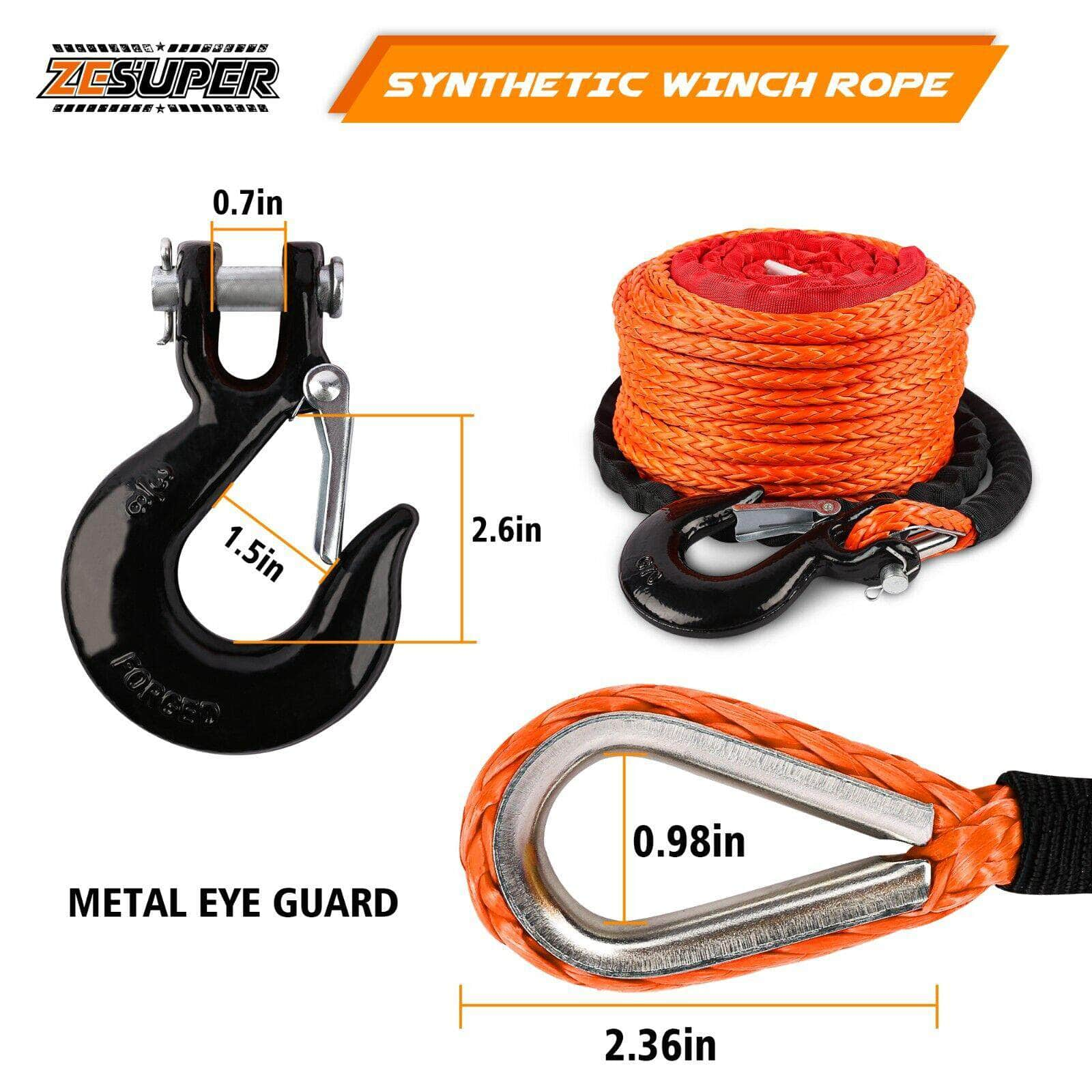 Durable Winch Rope: Dyneema Tow Cable with Hook