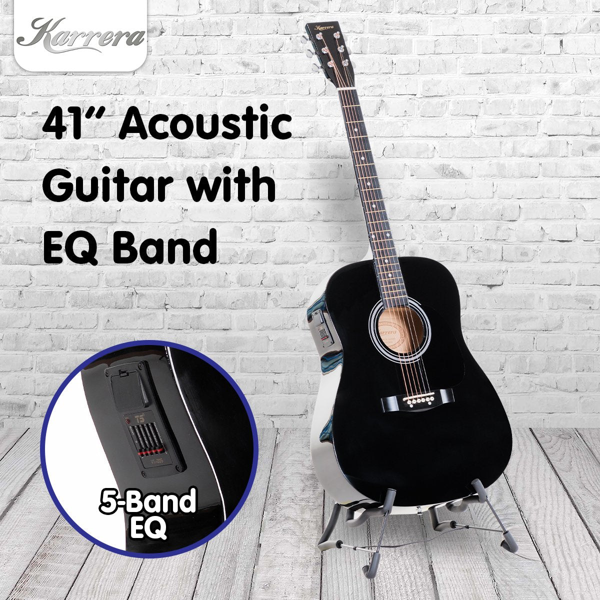 Electronic Acoustic Guitar 41in  - Black