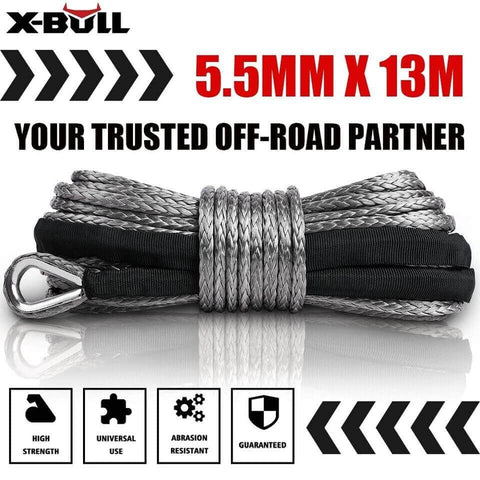 4500Lb Electric Winch Steel Cable & 5.5Mx13M Synthetic Rope