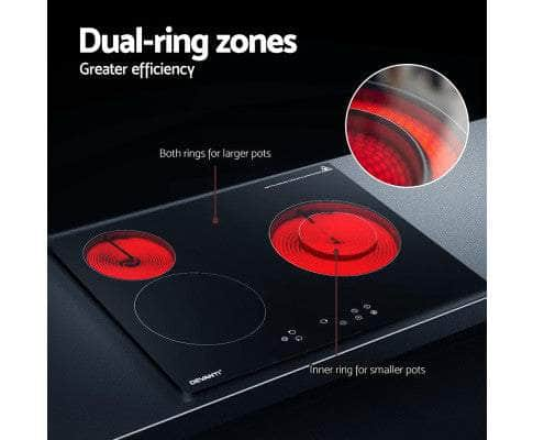 Electric Ceramic Cooktop 60cm Kitchen Cooker 4 Burner Hob Touch Control 5200W