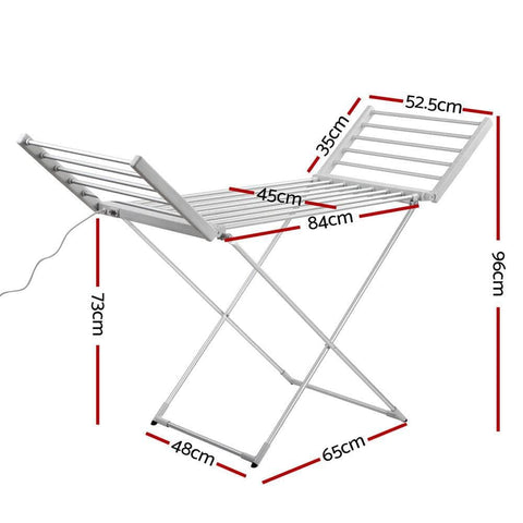 Electric Heated Towel Rail Rack 18 Bars Freestanding Clothes Dry Warmer