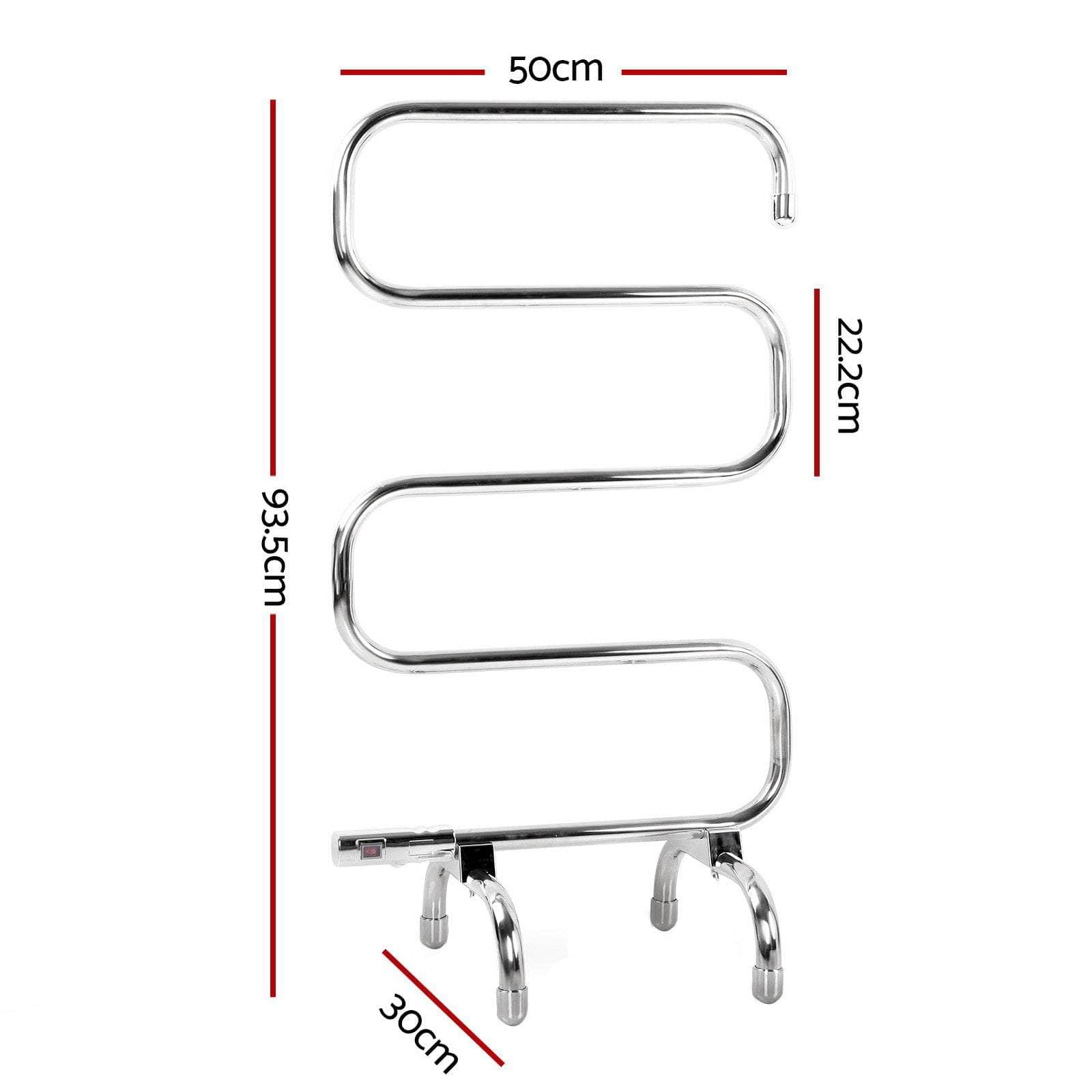 Electric Heated Towel Rail Rack 5 Bars Freestanding Clothes Dry Warmer