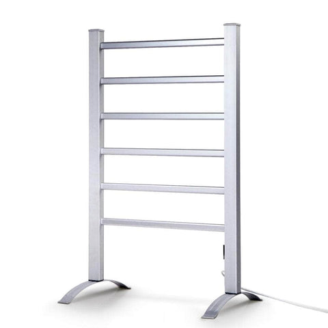 Electric Heated Towel Rail Rack 6 Bars With Timer Clothes Dry Warmer