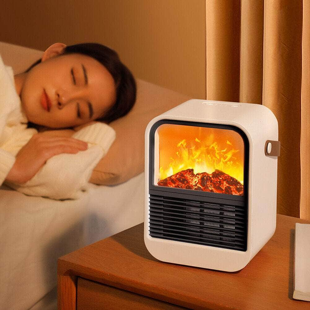 Electric Heater Mini Fireplace Heater Fast Heating Small for Home Bedroom Office