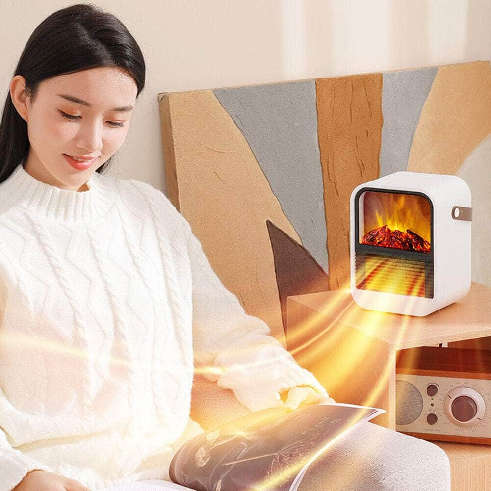 Electric Heater Mini Fireplace Heater Fast Heating Small for Home Bedroom Office