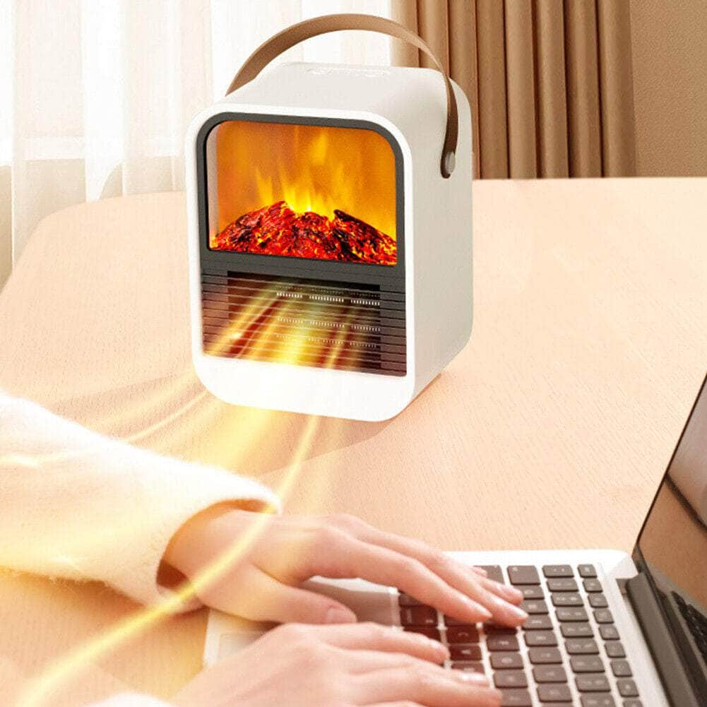 Electric Heater Mini Fireplace Heater Fast Heating Small for Home Bedroom Office