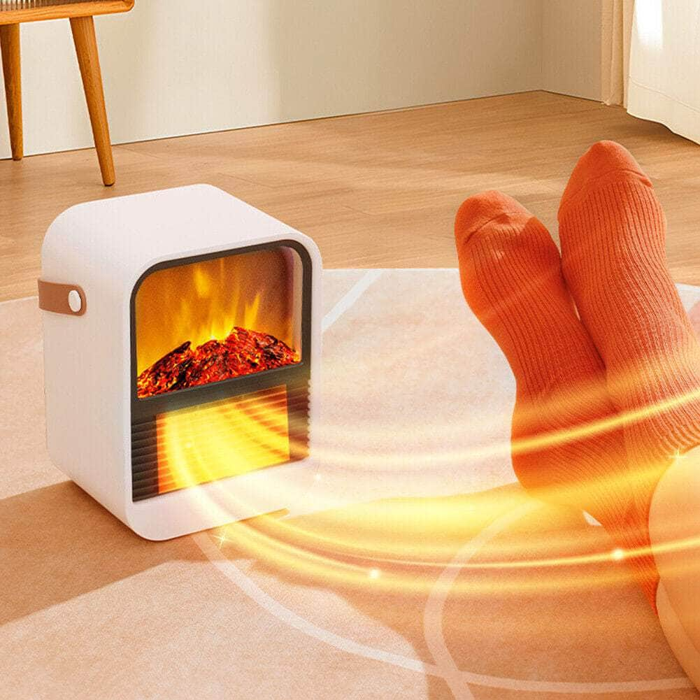 Electric Heater Mini Fireplace Heater Fast Heating Small for Home Bedroom Office