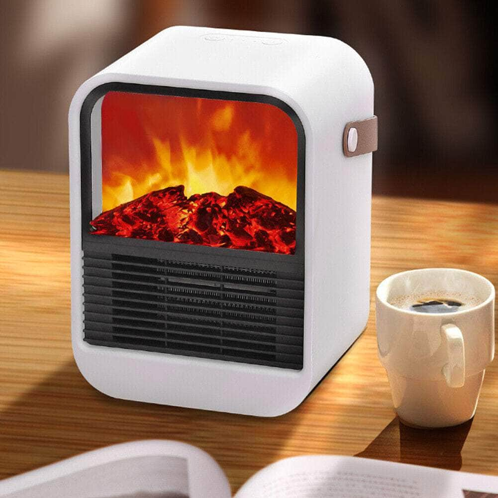 Electric Heater Mini Fireplace Heater Fast Heating Small for Home Bedroom Office