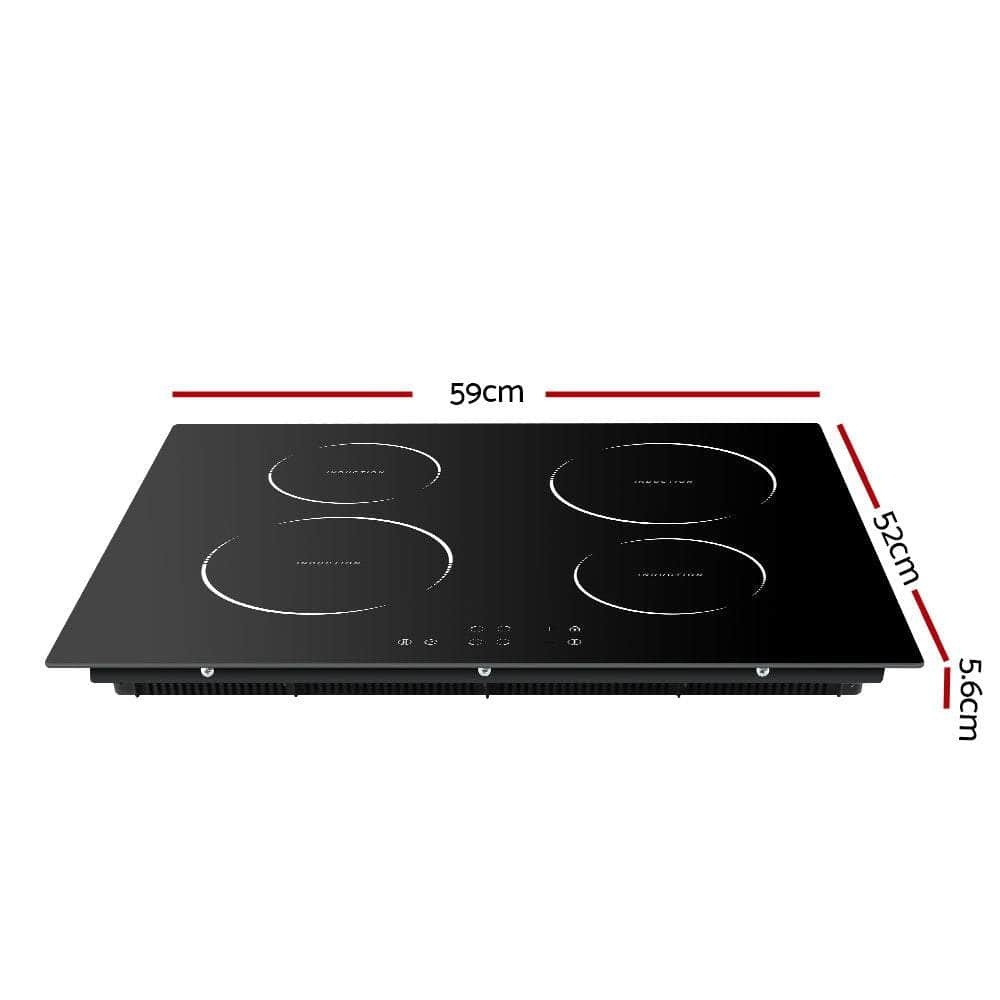 Electric Induction Cooktop 60cm Ceramic Glass 4 Zones Top Cooker