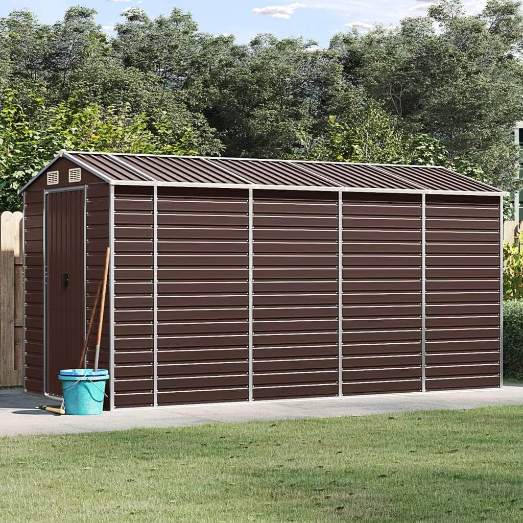 Elegance: Brown Galvanised Steel Garden Shed for Stylish and Durable