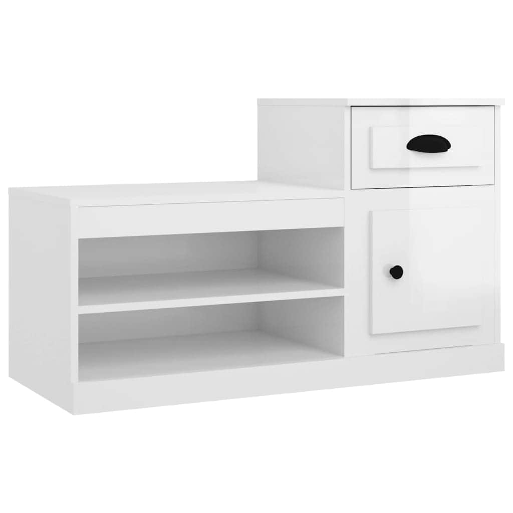 Elegance in Every Step: White Engineered Wood Shoe Cabinet