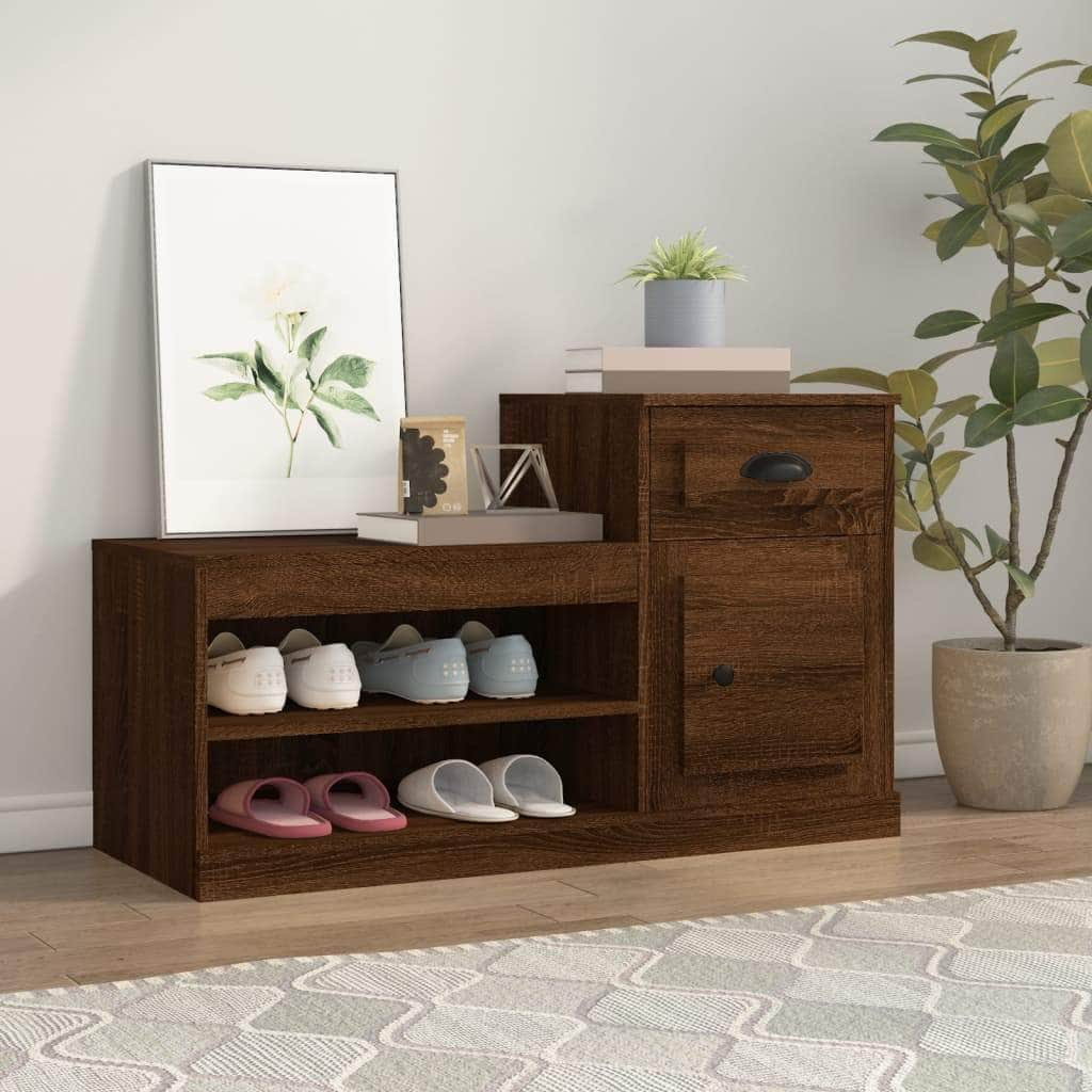 Elegance in Every Step: White Engineered Wood Shoe Cabinet