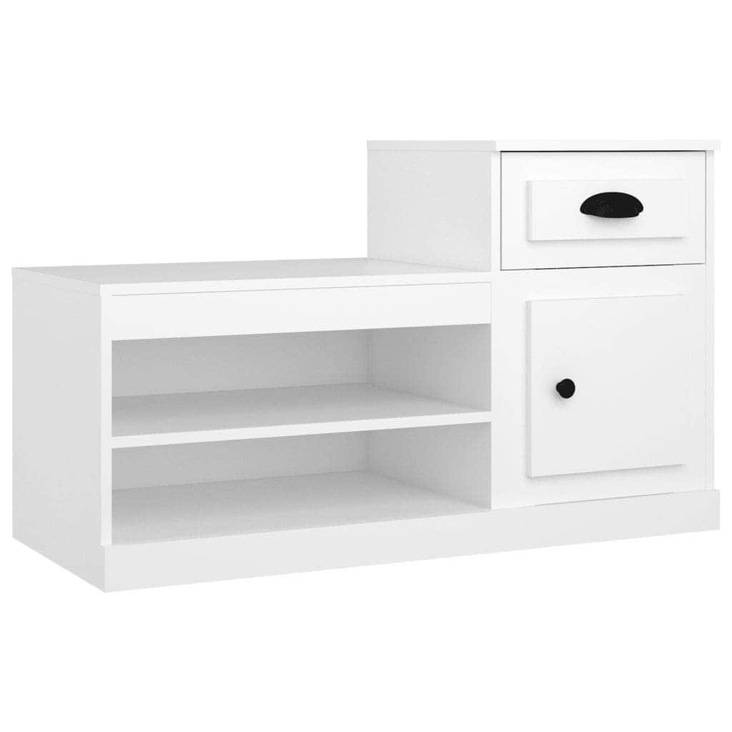 Elegance in Every Step: White Engineered Wood Shoe Cabinet