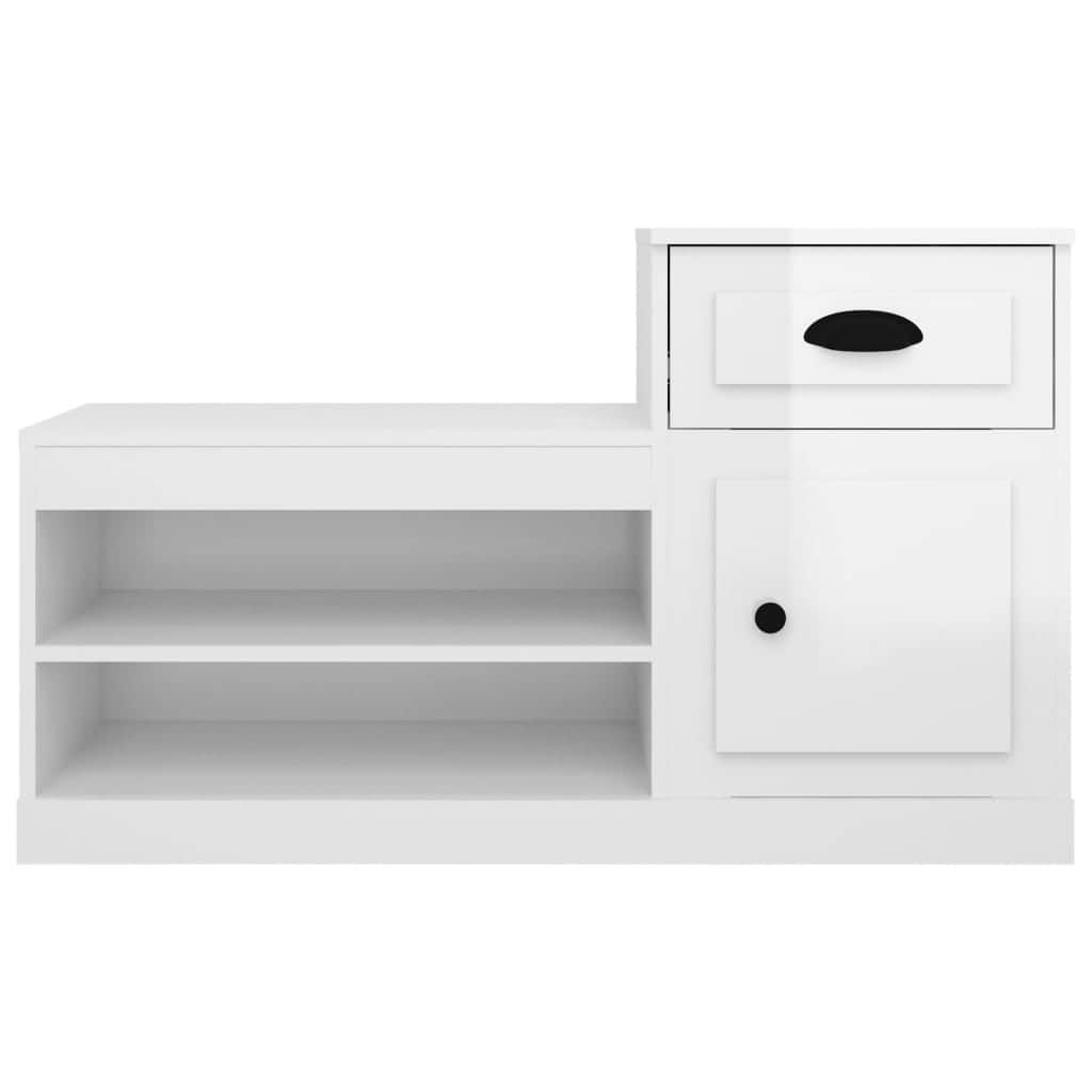 Elegance in Every Step: White Engineered Wood Shoe Cabinet