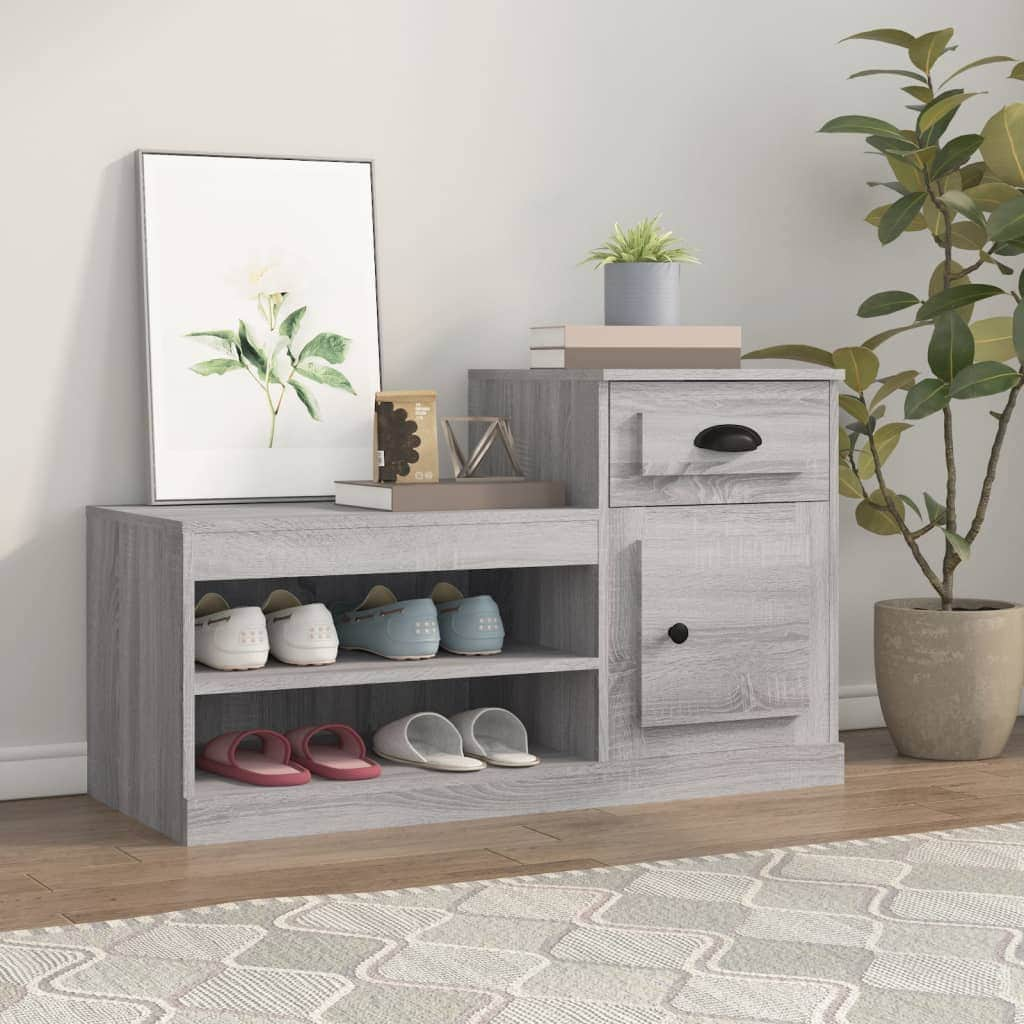 Elegance in Every Step: White Engineered Wood Shoe Cabinet